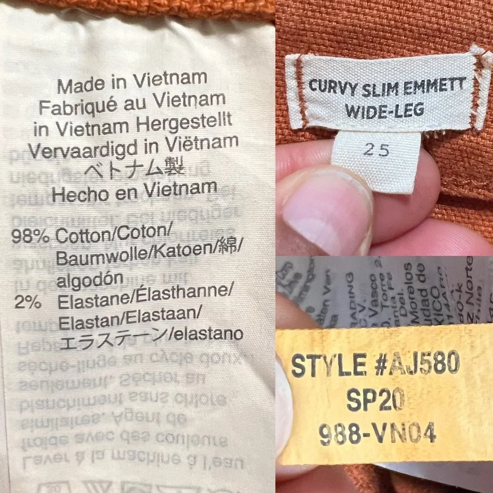Madewell Curvy Slim Emmett Wide Leg Crop Pants in Warm Nutmeg Size 25 - Picture 10 of 10